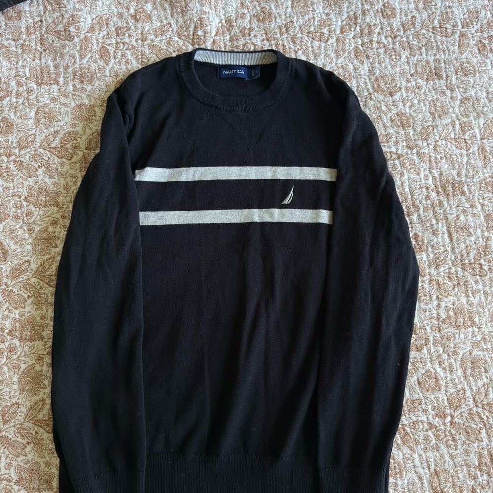Nautica Dark navy blue/black and grey Crew Neck Sweatshirt